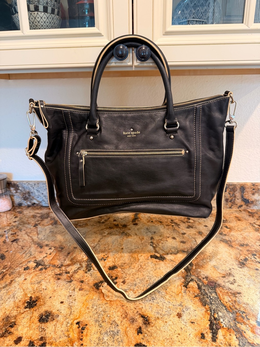 Kate Spade Black Leather Two-Way Bag